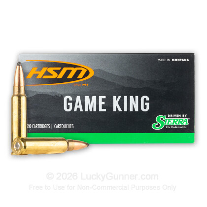 Large image of Premium 300 Savage Ammo For Sale - 150 Grain GameKing SBT Ammunition in Stock by HSM Game King - 20 Rounds