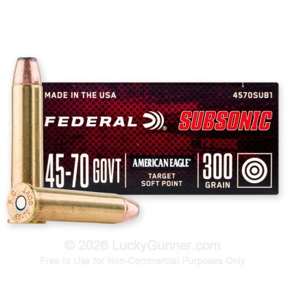 Large image of Federal American Eagle Subsonic 45-70 Government Ammo For Sale - 300 Grain Target HP - 200 Rounds