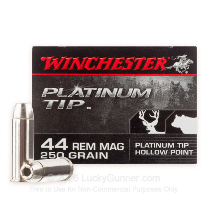 Large image of Premium 44 Mag Ammo For Sale - 250 Grain JHP Ammunition in Stock by Winchester Platinum Tip - 20 Rounds