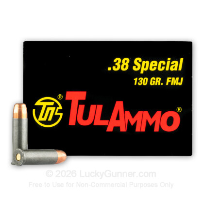 Large image of Cheap 38 Special Ammo For Sale - 130 Grain FMJ Ammunition in Stock by Tula Ammo - 50 Rounds
