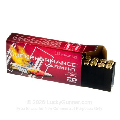 Large image of Hornady Superformance Varmint 223 WSSM Ammo For Sale - 55 Grain V-MAX - 20 Rounds