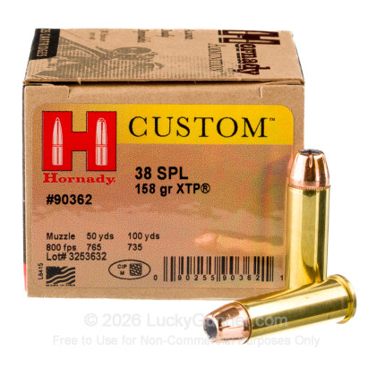 Large image of 38 Special Defense Ammo For Sale - 158 gr JHP XTP Hornady Ammunition In Stock - 25 Rounds