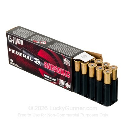 Large image of Federal American Eagle Subsonic 45-70 Government Ammo For Sale - 300 Grain Target HP - 20 Rounds