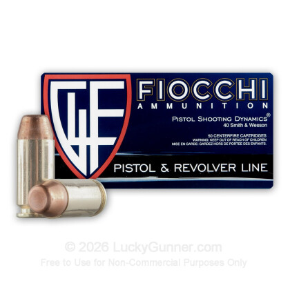 Large image of Bulk 40 Cal Ammo For Sale - 165 gr FMJ-TC Fiocchi Ammunition - 1000 Rounds