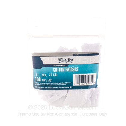 Large image of Gun Slick Rifle Cleaning Cotton Patches for Sale - .17-.22 cal - Gunslick Pro Cleaning Patches For Sale