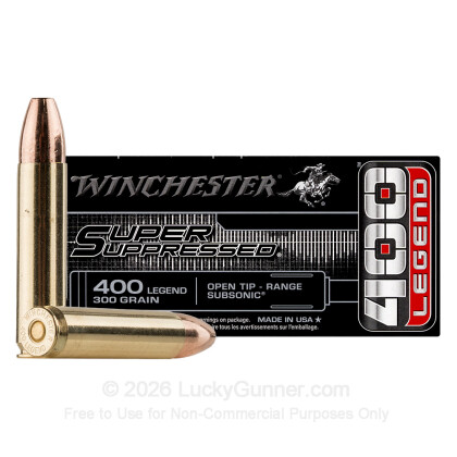 Large image of Winchester Super Suppressed 400 Legend Ammo For Sale - 300 Grain Open Tip - 20 Rounds