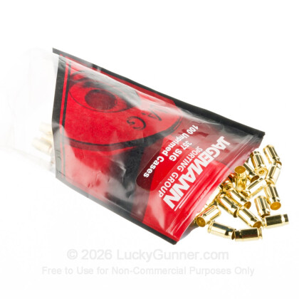 Large image of Bulk 357 SIG Casings For Sale - New Unprimed Brass Casings in Stock by Jagemann - 100 Casings