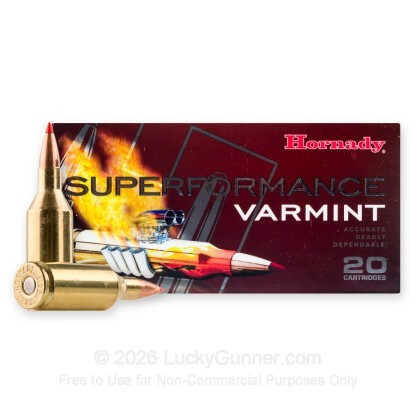 Large image of Hornady Superformance Varmint 243 WSSM Ammo For Sale - 75 Grain V-MAX - 20 Rounds