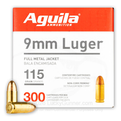 Image 1 of 9mm Ammo from Aguila Image 1 of Aguila 9mm Luger (9x19) Ammo