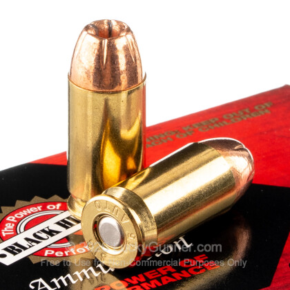 Large image of Premium 45 ACP Ammo For Sale - +P 185 Grain SCHP Ammunition in Stock by Black Hills Ammunition - 20 Rounds