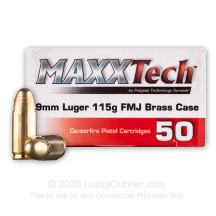 Image 1 of MaxxTech 9mm Luger (9x19) Ammo