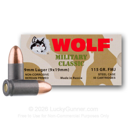 Image 2 of Shop by Popular Brand from Wolf Image 2 of Wolf 9mm Luger (9x19) Ammo