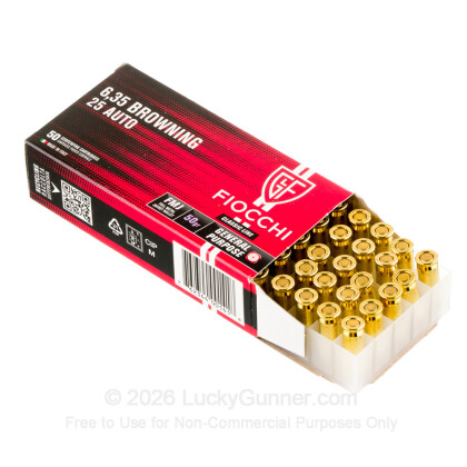 Large image of 25 ACP - 50 gr FMJ - Fiocchi - 50 Rounds