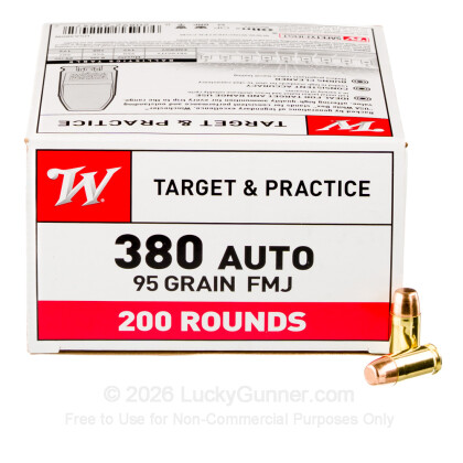 Large image of Bulk 380 Auto Ammo For Sale - 95 Grain BEB Ammunition in Stock by Winchester WinClean - 500 Rounds