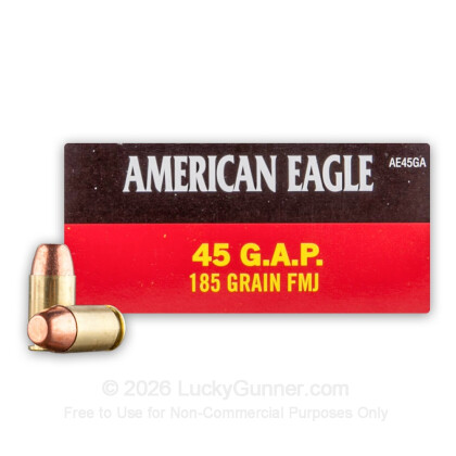 Large image of 45 GAP Ammo For Sale - 185 gr TMJ - Federal American Eagle Ammo Online