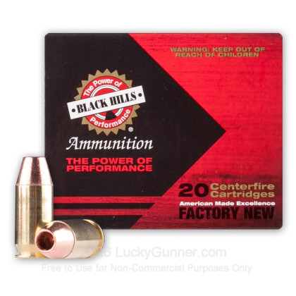 Large image of Premium 45 ACP Ammo For Sale - +P 185 Grain SCHP Ammunition in Stock by Black Hills Ammunition - 20 Rounds