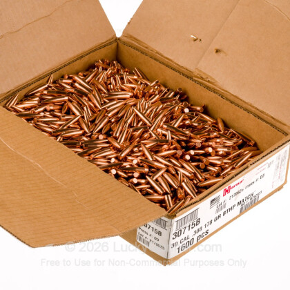 Large image of Bulk 308 (.308) Bullets For Sale - 178 Grain HPBT Match Bullets in Stock by Hornady - 1600