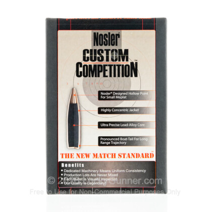 Large image of Premium 7mm (.284") Bullets For Sale - 168 Grain HPBT Bullets in Stock by Nosler Custom Competition - 250 Projectiles
