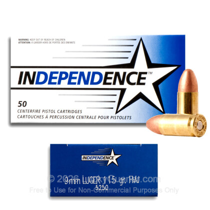 Image 3 of 9mm Ammo from Independence Image 3 of Independence 9mm Luger (9x19) Ammo