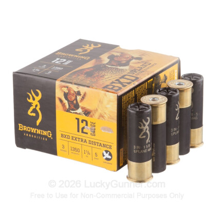 Large image of Premium 12 Gauge Ammo For Sale - 3" 1 5/8 oz. #5 Shot Ammunition in Stock by Browning - 25 Rounds