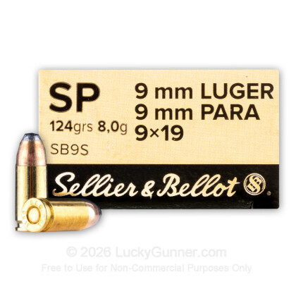 Image 1 of Sellier & Bellot 9mm Luger (9x19) Ammo