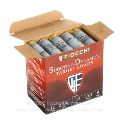 Large image of Cheap 12 Gauge Ammo For Sale - 2-3/4” 1-1/8oz. #9 Shot Ammunition in Stock by Fiocchi - 25 Rounds