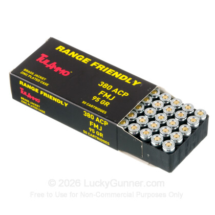 Large image of Cheap 380 Auto Ammo For Sale - 95 Grain FMJ Ammunition in Stock by Tula - 50 Rounds