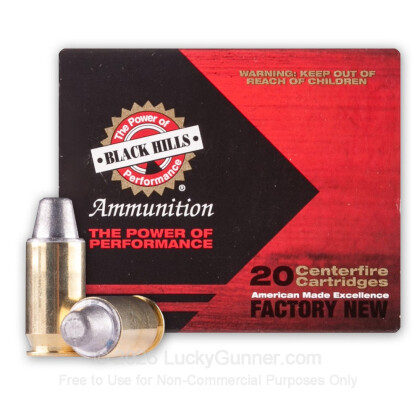 Large image of Premium 45 ACP Ammo For Sale - 200 Grain SWC Ammunition in Stock by Black Hills - 20 Rounds