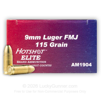 Image 1 of 9mm Ammo from Hotshot Ammunition Image 1 of Hotshot Ammunition 9mm Luger (9x19) Ammo