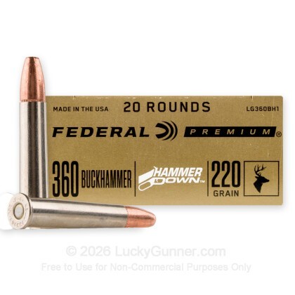 Large image of Federal HammerDown 360 Buckhammer Ammo For Sale - 220 Grain Bonded SP - 20 Rounds