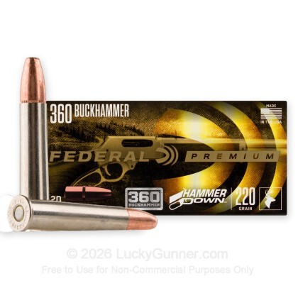 Large image of Federal HammerDown 360 Buckhammer Ammo For Sale - 220 Grain Bonded SP - 20 Rounds
