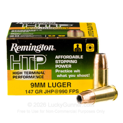 Large image of Premium 9mm Ammo For Sale - 147 Grain BJHP Ammunition in Stock by Remington Golden Saber Bonded - 20 Rounds
