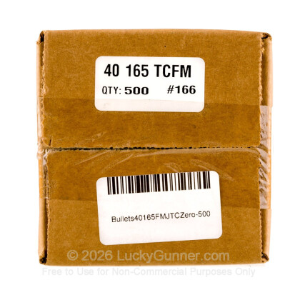 Large image of Premium 40 S&W (.400") Bullets for Sale - 165 Grain FMJ-TC Bullets in Stock by Zero Bullets - 500 Projectiles