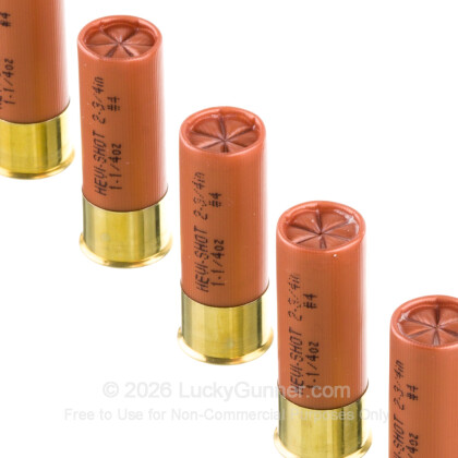 Large image of Premium 12 Gauge Ammo For Sale - 2-3/4" 1-1/4oz. #4 Shot Ammunition in Stock by Hevi-Shot Duck - 10 Rounds
