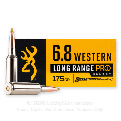 Large image of Premium 6.8 Western Ammo For Sale - 175 Grain TGK Ammunition in Stock by Browning Long Range Pro Hunter - 20 Rounds