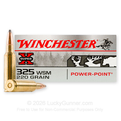 Large image of Cheap 325 WSM Ammo For Sale - 220 Grain SP Ammunition in Stock by Winchester Power-Point - 20 Rounds