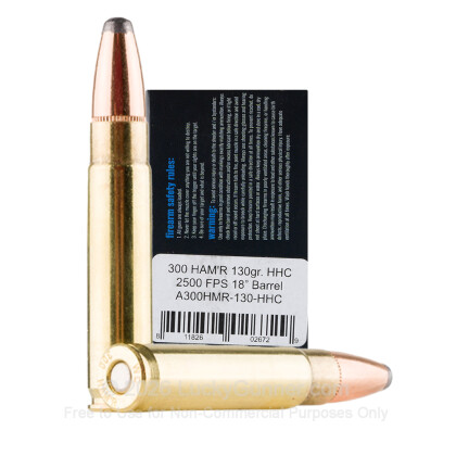 Large image of Premium 300 HAM'R Ammo For Sale - 130 Grain SP Ammunition in Stock by Wilson Combat - 20 Rounds