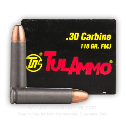 Large image of 30 Carbine Ammo In Stock - 110 gr FMJ - Tula Ammunition For Sale - 1000 Rounds