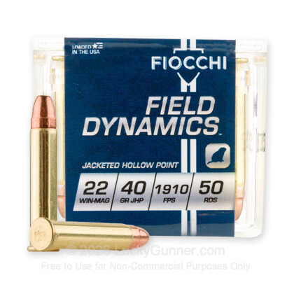 Large image of Bulk 22 WMR Ammo For Sale - 40 gr JHP - Fiocchi 22 Magnum Rimfire Ammunition In Stock - 500 Rounds