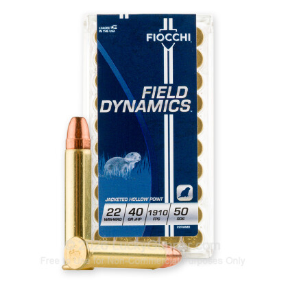 Large image of Bulk 22 WMR Ammo For Sale - 40 gr JHP - Fiocchi 22 Magnum Rimfire Ammunition In Stock - 500 Rounds