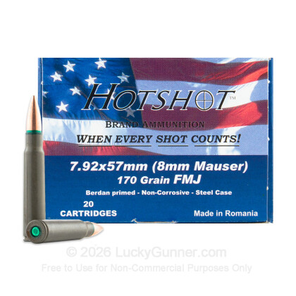 Image 2 of Hotshot Ammunition 8mm Mauser (8x57mm JS) Ammo