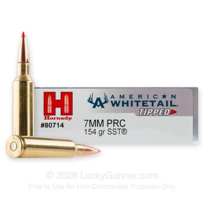 Large image of Hornady American Whitetail Tipped 7mm PRC Ammo For Sale - 154 Grain SST - 20 Rounds