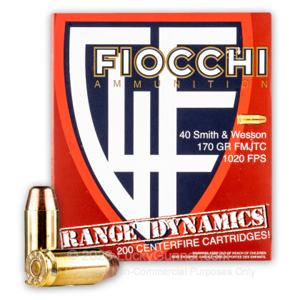 Large image of Cheap 40 S&W Ammo For Sale - 170 Grain FMJTC Ammunition in Stock by Fiocchi - 200 Rounds