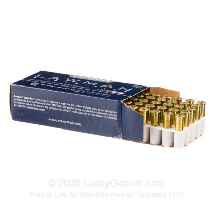 Large image of Premium 38 Special +P Ammo For Sale - 158 Grain TMJ Ammunition in Stock by Speer Lawman Clean-Fire - 50 Rounds
