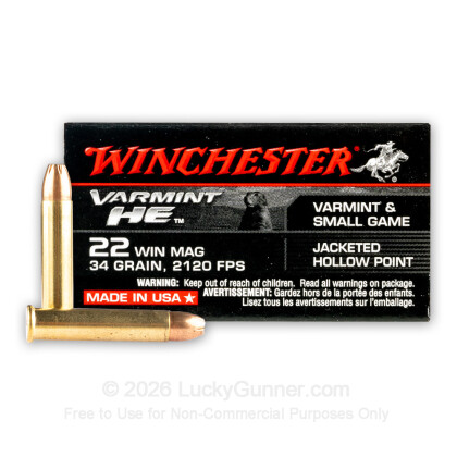 Large image of Cheap .22 Mag Ammo For Sale - 34 Grain JHP Ammunition in Stock by Winchester Supreme - 50 Rounds