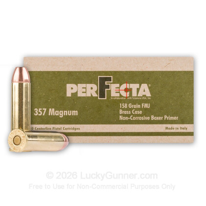 Large image of Bulk 357 Mag Ammo For Sale - 158 Gr FMJ FN Ammunition in Stock by Fiocchi Perfecta - 1000 Rounds