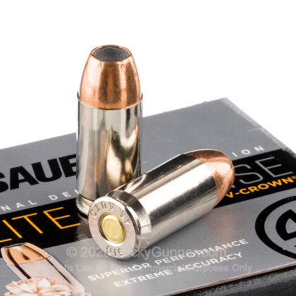 Large image of Premium 45 ACP Ammo For Sale - 185 Grain JHP Ammunition in Stock by Sig Sauer Elite Performance - 20 Rounds