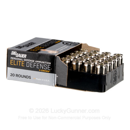 Large image of Premium 45 ACP Ammo For Sale - 185 Grain JHP Ammunition in Stock by Sig Sauer Elite Performance - 20 Rounds