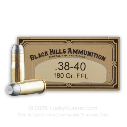 Large image of Premium 38-40 Ammo For Sale - 180 Grain LFN Ammunition in Stock by Black Hills - 50 Rounds
