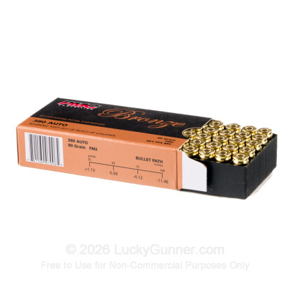Large image of Cheap PMC Bronze 380 Auto Ammo For Sale - 90 Grain FMJ - 50 Rounds